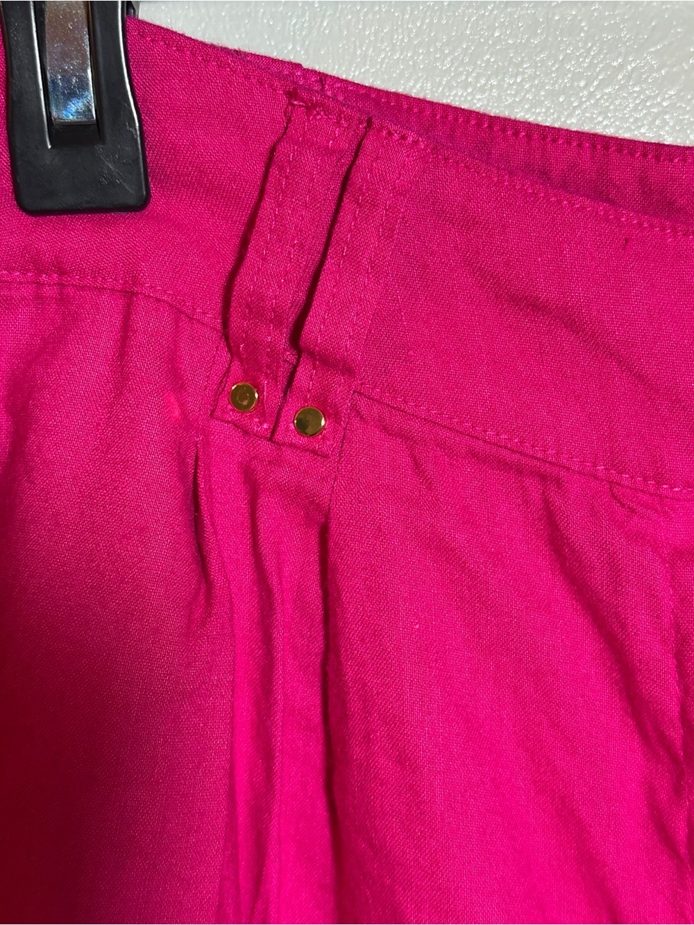 INC Linen Blend Pleated Women's Hot Pink High-Waist Shorts Size 10 - Picture 3 of 8
